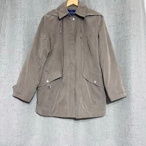 Mackintosh New England Jacket Women Large Sage Green Faux Suede Lightweight